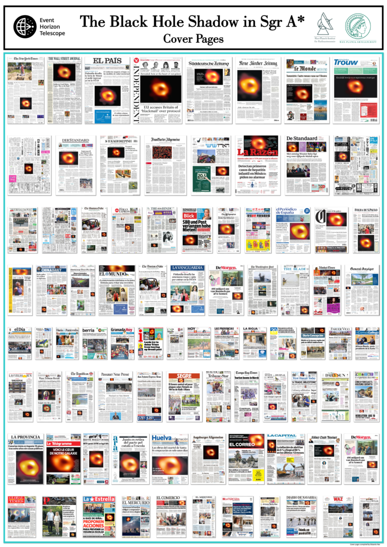 Front Pages with the Black Hole Image Str A*